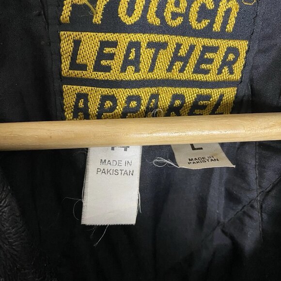 VTG Protech Leather Apparel Heavy Biker Jacket Harley Davidson 1996 Sz 44 Large - Picture 8 of 10